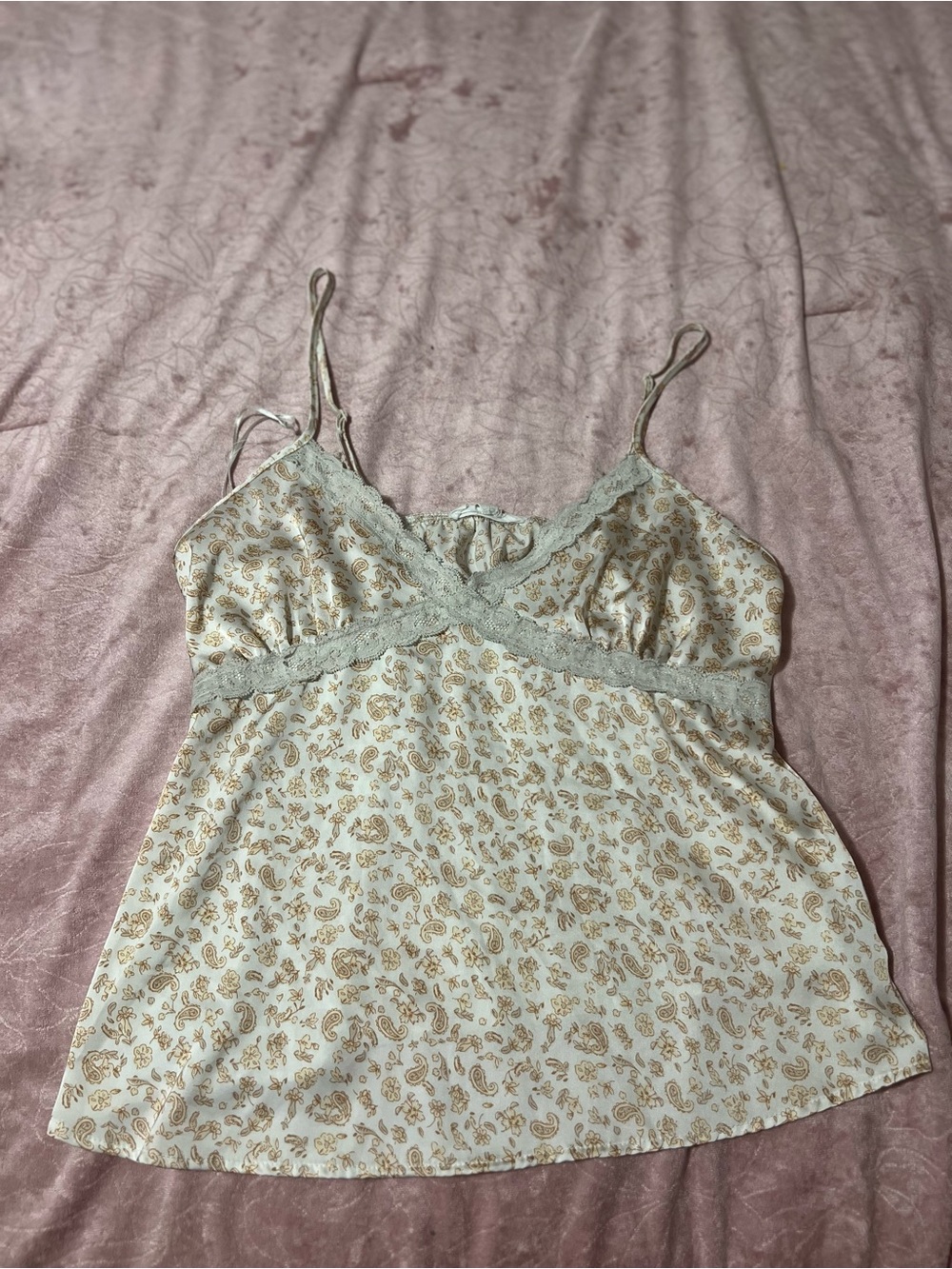 Wilfred Cream Paisley Silk Lace-Trim Camisole